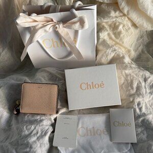 NWT Chloe Compact Alphabet Charm Bi-Fold  Leather Wallet